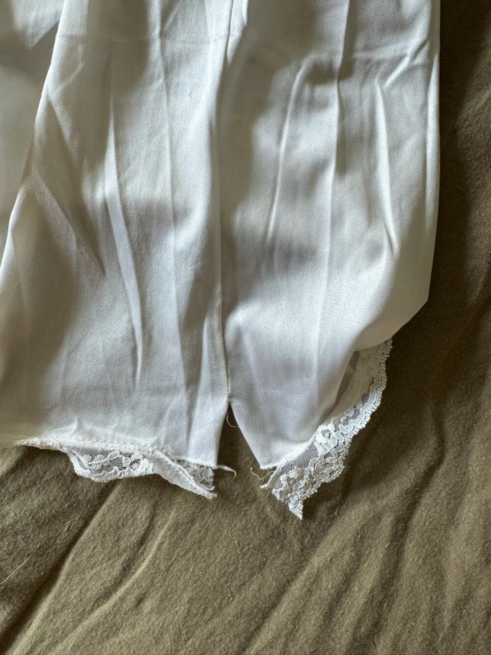 Vintage Lace Bust White Slip Dress Size XL - Picture 5 of 6